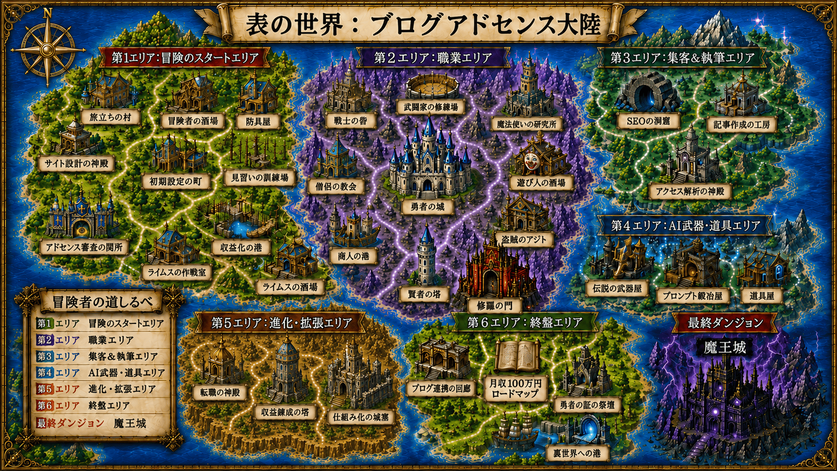 ブログアドセンス大陸の地図